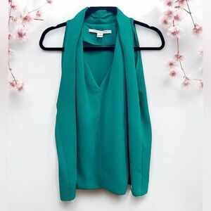 Diane von Furstenburg Reagan shirt women’s small green sleeveless top authentic